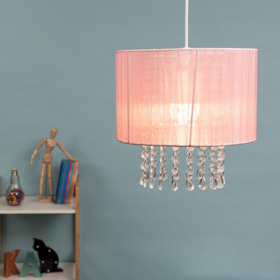 Valuelights Oba Pink Ceiling Droplets Shade And Bulb (D)28Cm from B&Q