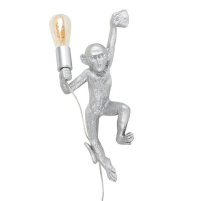 Valuelights Silver Indoor Wall Light And E27 Pear Led 4W Warm White 2200K Bulb Silver/Light/White