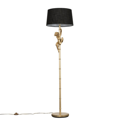 Valuelights Monkey Animal Quirky Modern Black Floor Lamp With Black Shade from B&Q
