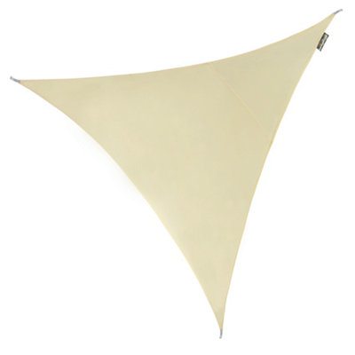 Kookaburra 5M Triangle Water Resistant Ivory Garden Patio Sun Shade Sail Canopy 96.5% Uv Block With Free Rope from B&Q