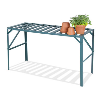 B&Q -  1 Tier Traditional Garden Greenhouse  Staging Green 126Cm