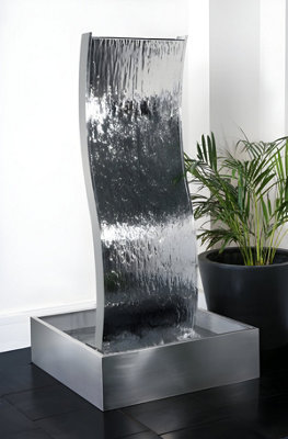 Primrose Double-Sided Curved Large Water Feature Wall Indoors H180Cm from B&Q