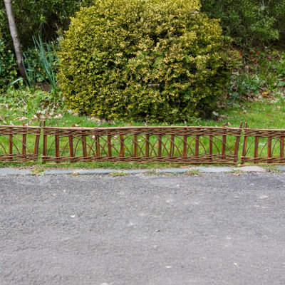 B&Q -  Set Of 2 Natural Willow Border Edging Panel Garden Lawn Border Perimeter 2M