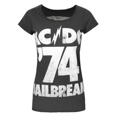 Vanilla Underground Amplified Clothing Womens Grey Ac/dc Jailbreak '74 Short Sleeved T-Shirt (Large) from B&Q