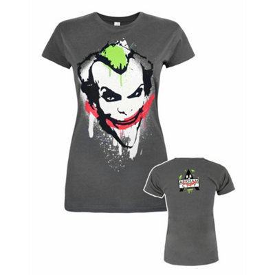 B&Q -  Dc Comics Womens Grey Batman Short Sleeved T-Shirt (Medium)