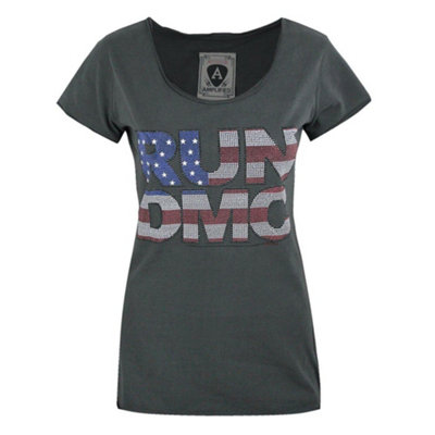Vanilla Underground Amplified Clothing Womens Grey Run Dmc Short Sleeved T-Shirt (Small) from B&Q
