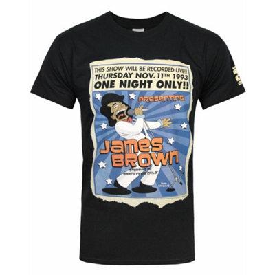 Vanilla Underground The Simpsons Mens Black James Brown Short Sleeved T-Shirt (Medium) from B&Q
