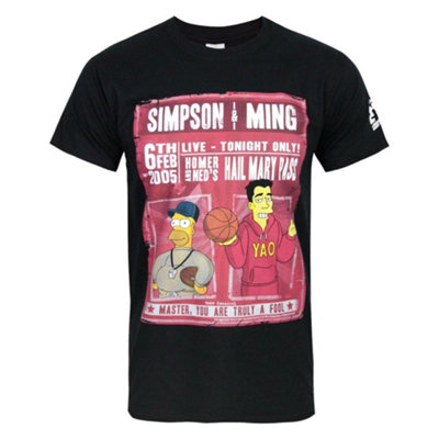 B&Q -  The Simpsons Mens Black Simpsons & Ming Short Sleeved T-Shirt (Small)