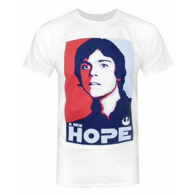 Vanilla Underground Star Wars Mens White Luke Skywalker Short Sleeved T-Shirt (Small) from B&Q
