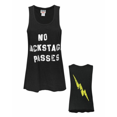 Vanilla Underground Junk Food Clothing Womens Black No Backstage Passes Text Vest (Medium) from B&Q