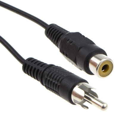 B&Q -  Single Mono Rca Phono Extension Cable Hi-Fi Tv Audio Lead Black 3M