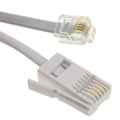 Kenable 4 Wire Bt Plug To Rj11 Crossover Telephone Cable 10M from B&Q