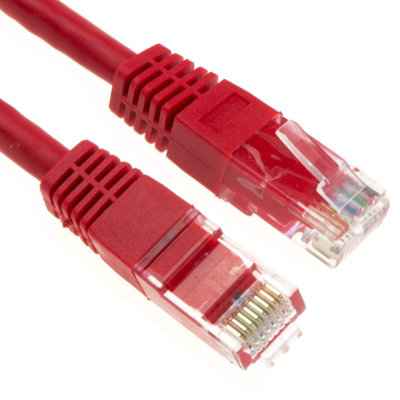 B&Q -  Ethernet Network Cable Cat6 Gigabit Rj45 Copper Internet Patch Lead Red 1M