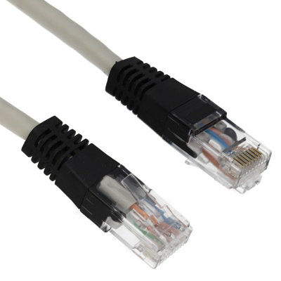 B&Q -  Network Cat6 Copper Crossover Cable Connect Two Pcs Together 1M Grey