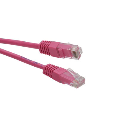 B&Q -  Pink Network Ethernet Rj45 Cat-5E Utp Patch Lan Copper Cable Lead 0.5M
