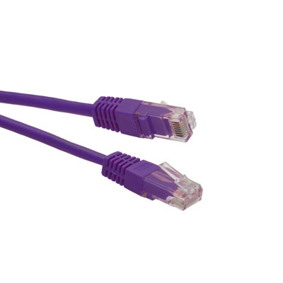 B&Q -  Purple Network Ethernet Rj45 Cat-5E Utp Patch Lan Copper Cable Lead 2M