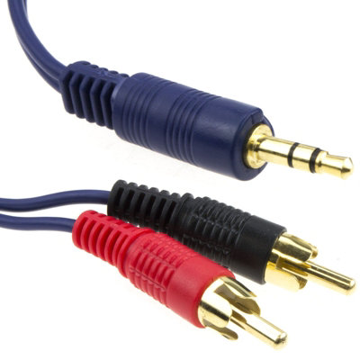Kenable 3.5mm Stereo Jack To 2 Rca Phono Plugs Audio Lead Shielded Cable Gold 10M from B&Q