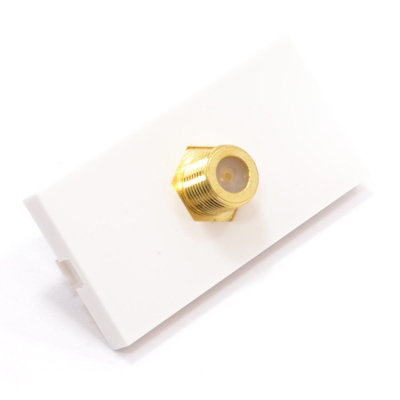 Kenable Ready Made Faceplate Module F Type Screw Satellite Panel Mount Stub from B&Q