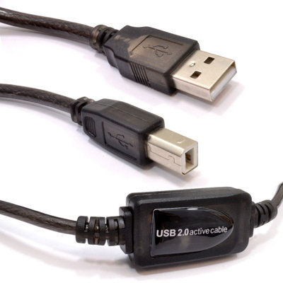 Kenable Usb 2.0 Active Lead A Male To B Type Printer Plug Boosted Cable 20M from B&Q