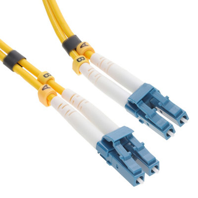 Kenable Yellow Os2 Fibre Optic Lc Lc Single Mode Duplex 9 125 Patch Lszh Cable 1M Medium B&Q