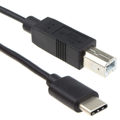 B&Q -  Usb 3.1 Type C To B Type Plug Laptop To Printer Cable Black 2M