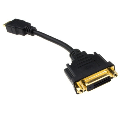 Kenable Dvi-D 24+1 Socket To Hdmi Digital Plug Adapter Converter Cable 15Cm Gold from B&Q