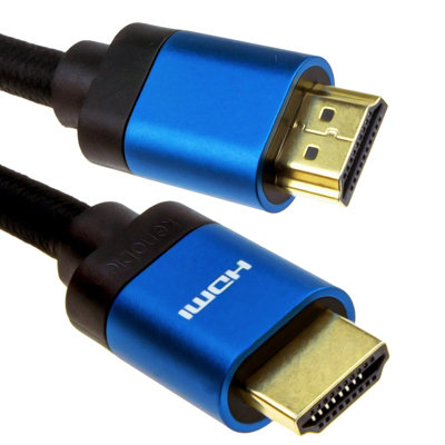 B&Q -  Hdmi V2.1 Ultra High Speed Hdr 8K 60Hz 4K 120Hz 48Gbps Earc Cable 1M Blue