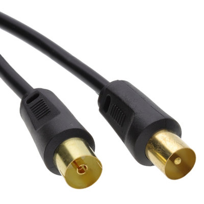 B&Q -  Rf Male To Female Extension Lead Freeview Tv Cable Black 5M