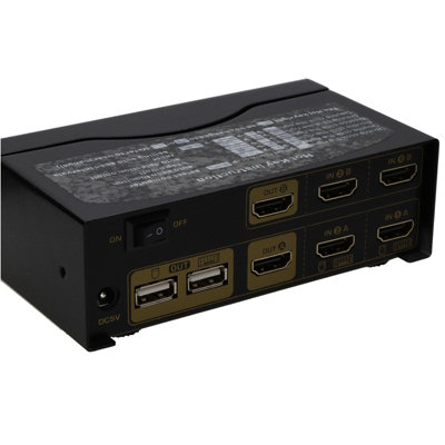 Kenable 2 Port Dual Screen Hdmi 2.0 Kvm Switcher Box 4K 60Hz With Cables Remote Control from B&Q