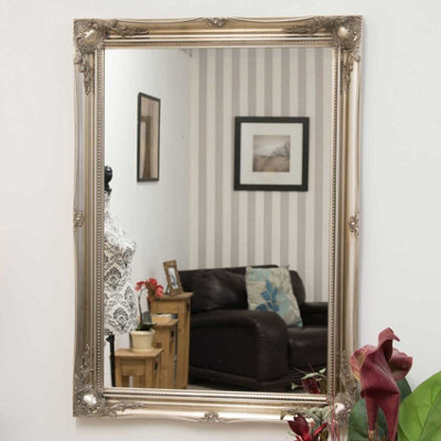 B&Q -  Hamilton Vintage Silver Antique Design Wall Mirror 107 X 76 Cm
