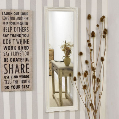 Mirroroutlet Fraser White Beaded Dress Mirror 122 X 41 Cm from B&Q