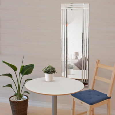 Mirroroutlet Milton All Glass Bevelled Square Corner Wall Mirror 120 X 40 Cm from B&Q