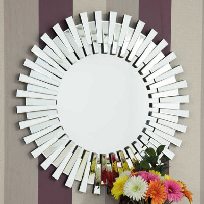 Mirroroutlet Starburst All Glass Stylised Round Mirror 91 X 91Cm from B&Q