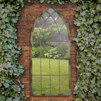 B&Q -  Somerley Rustic Arch Garden Mirror 115 X 50 Cm