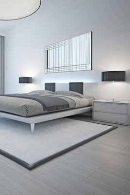 Mirroroutlet Milton All Glass Frameless Full Length Bevelled Leaner Wall Mirror 174 X 85Cm from B&Q