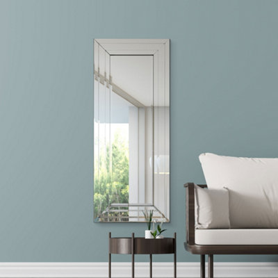 Mirroroutlet Langley All Glass Modern Bevelled Dress Mirror 120 X 50Cm from B&Q