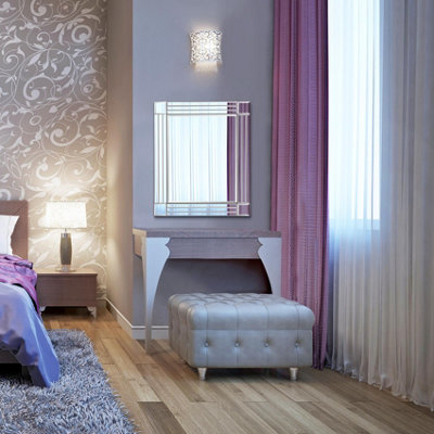 Mirroroutlet Milton All Glass Bevelled Mirror 68 X 58Cm from B&Q