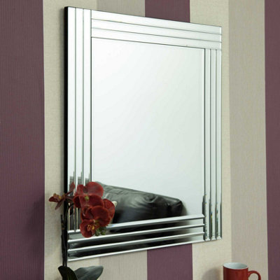 B&Q -  Oakley All Glass Triple Edge Bevelled Mirror 68 X 58 Cm