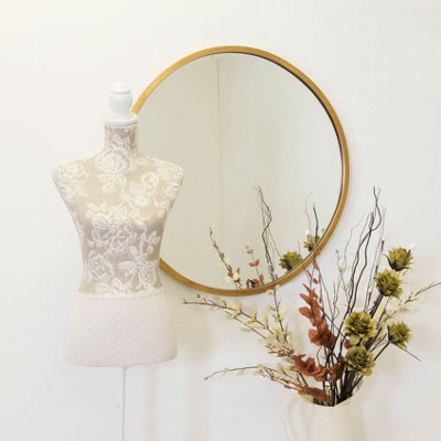 Mirroroutlet Large Gold Circular Bevelled Wall Mirror 80Cm X 80Cm from B&Q