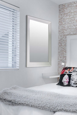 Mirroroutlet New Modern Bright White Wall Mirror 3Ft6 X 2Ft6 (1060 X 756mm) from B&Q