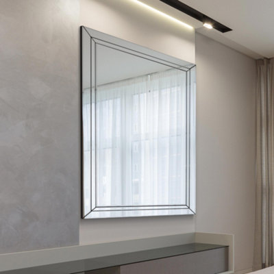 Mirroroutlet Cranbury All Glass Double Edged Venetian Wall Mirror 144 X 115.5 Cm from B&Q