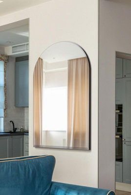 B&Q -  Large Arched Modern Venetian Glass Frame Wall Mirror 2Ft7 X 3Ft11 80Cm X 120Cm