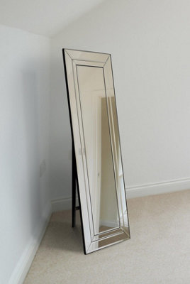 Mirroroutlet Ouble Bevel Large Modern Venetian Cheval Free Standing Mirror 5Ft X 1Ft3 (150 X 40Cm) from B&Q