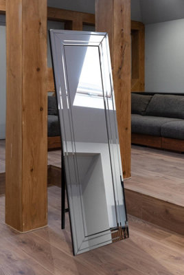 Mirroroutlet Langley All Glass Bevel Free Standing Cheval Dress Mirror 5Ft7 X 1Ft11170Cm X 58Cm from B&Q