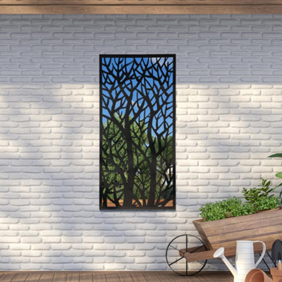 Mirroroutlet Amarelle Metal Tree Decorative Garden Mirror 120Cm X 60Cm