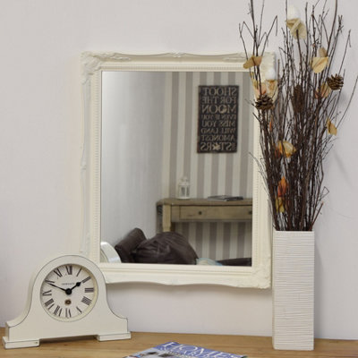 B&Q -  Fraser White Small Beaded Mirror 61 X 51Cm