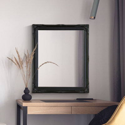 B&Q -  Fraser Black Small Beaded Mirror 61 X 51Cm