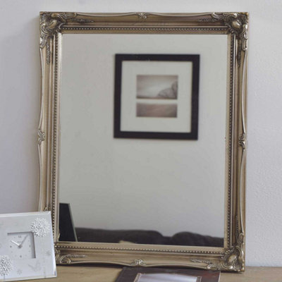 B&Q -  Fraser Silver Small Beaded Mirror 61 X 51Cm