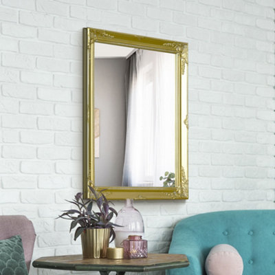 B&Q -  Fraser Gold Small Beaded Mirror 61 X 51Cm