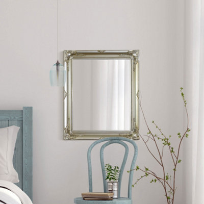 B&Q -  Hamilton Vintage Silver Antique Design Small Mirror 76 X 66Cm